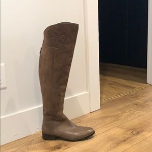 Tory Burch over the knee suede boots